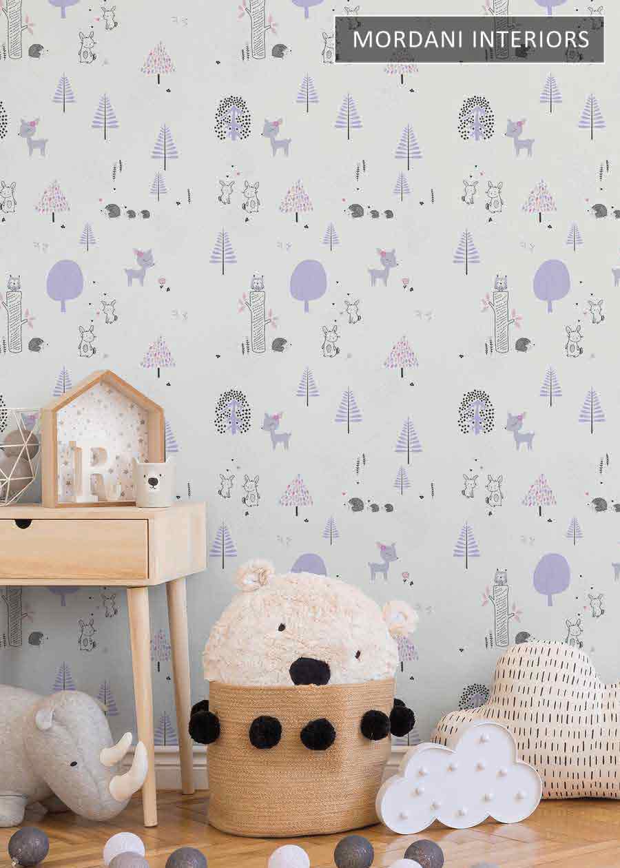 CUTE WINTER WONDERLAND LITTLE LOVE KIDS WALLPAPER DESIGN